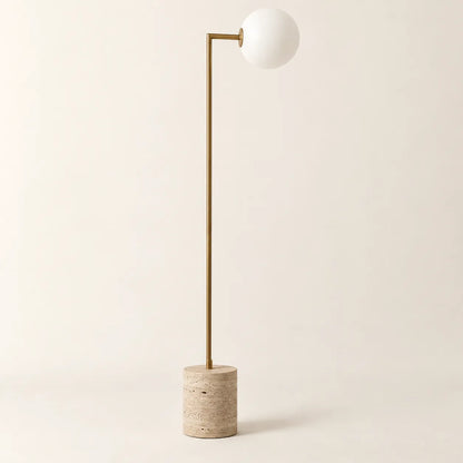 Soren Travertine Globe Floor Lamp
