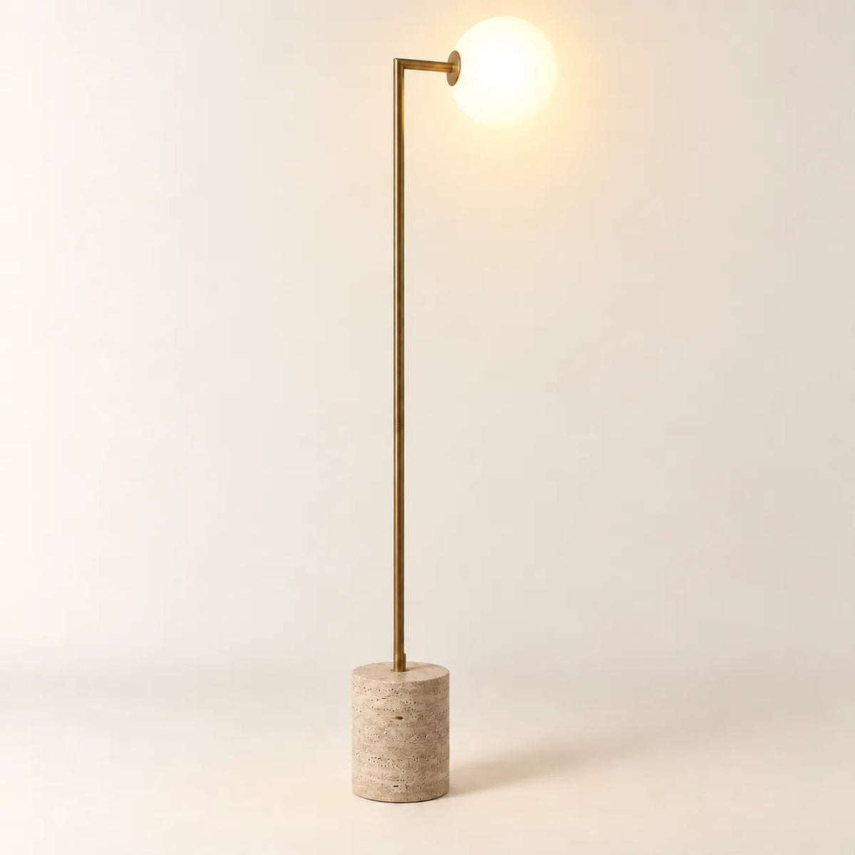 Soren Travertine Globe Floor Lamp