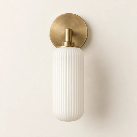 Maren Ribbed Glass Wall Sconce