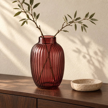 Solenne Ribbed Glass Vase