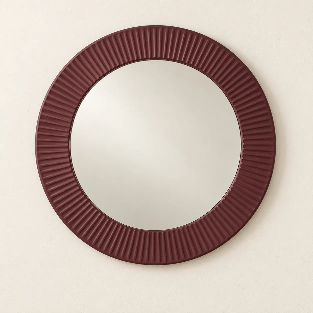 Vienne Fluted Burgundy Wall Mirror