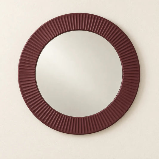 Vienne Fluted Burgundy Wall Mirror