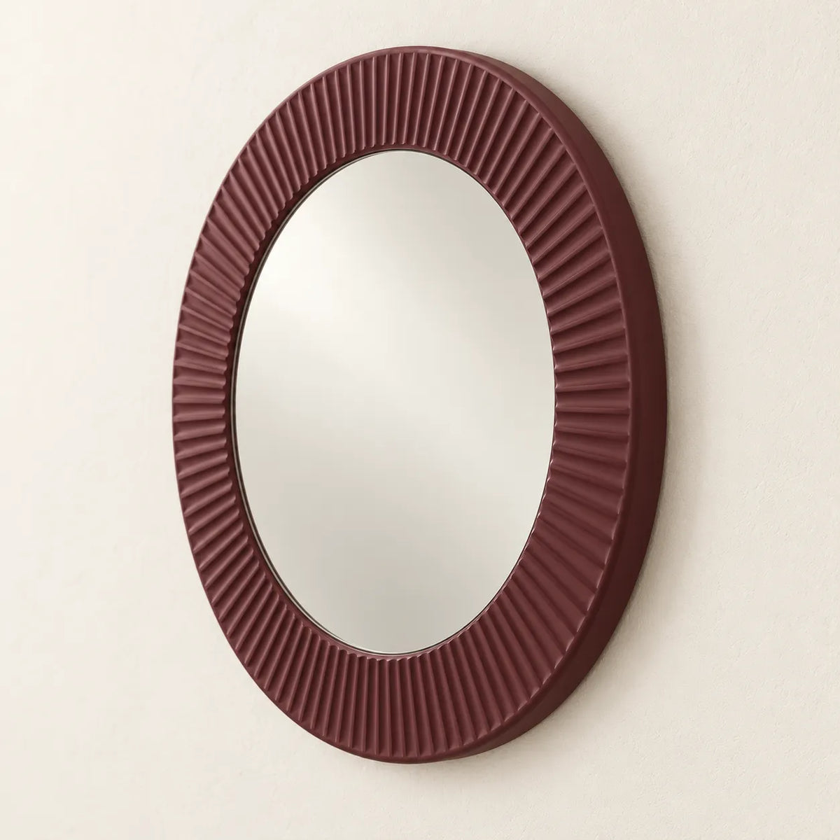 Vienne Fluted Burgundy Wall Mirror