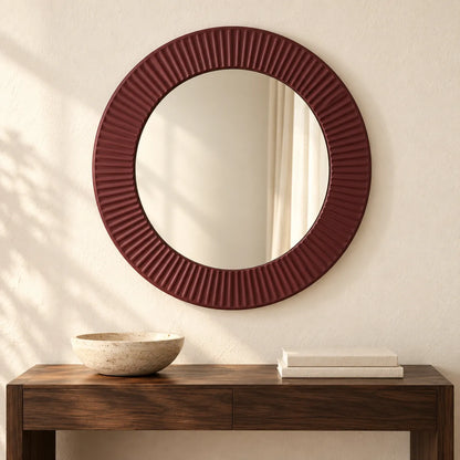 Vienne Fluted Burgundy Wall Mirror