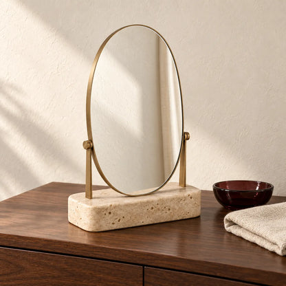 Oren Travertine Table Mirror