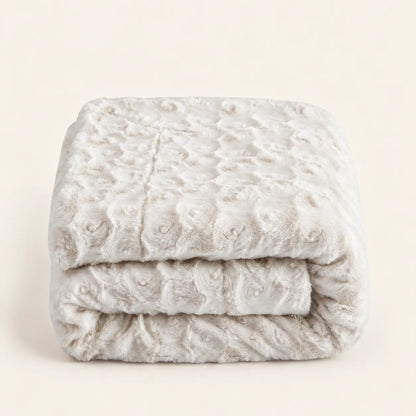 White Roses Fluffy Soft Blanket