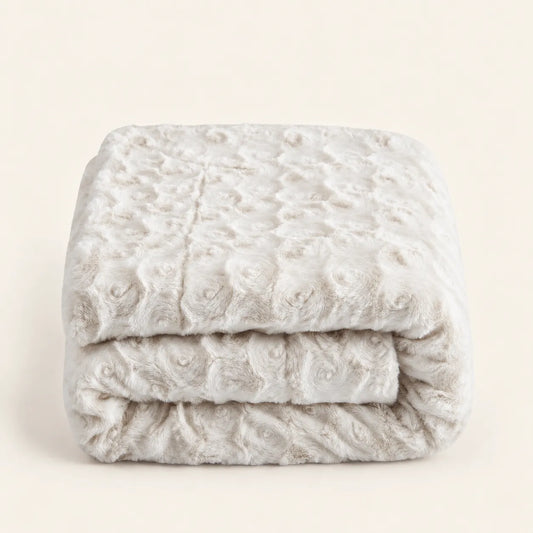 White Roses Fluffy Soft Blanket