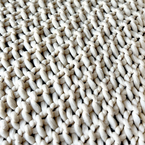 Knitted Cream Throw Blanket