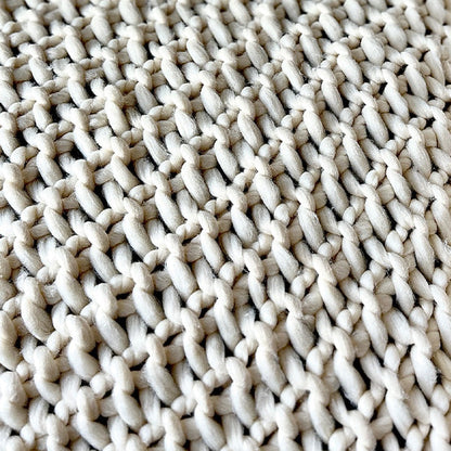 Knitted Cream Throw Blanket